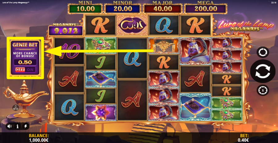 Lure Of The Lamp Megaways Genie Bet