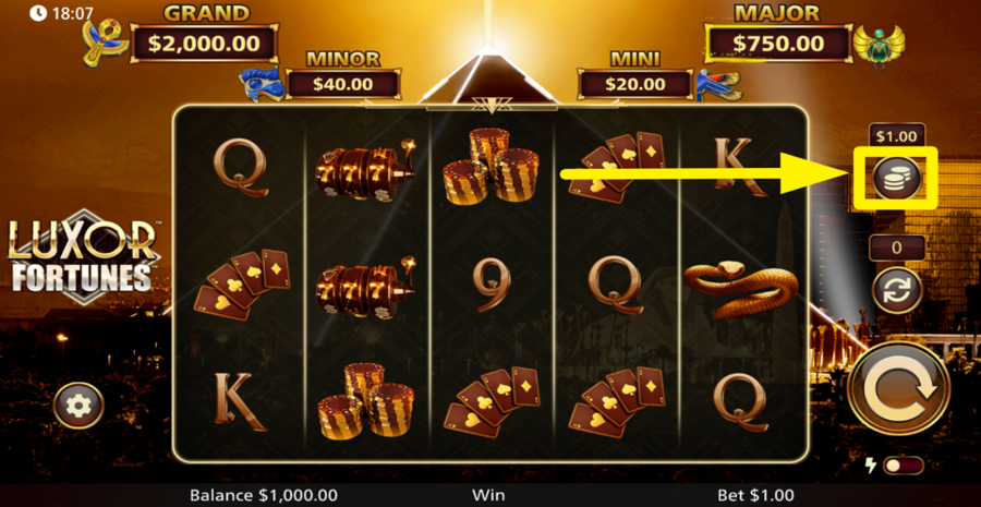 Luxor Fortunes Adjust Bet