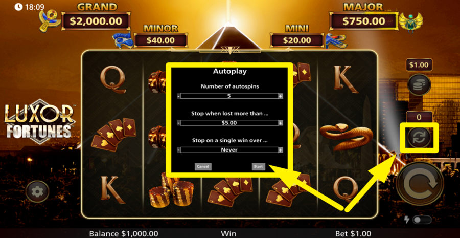 Luxor Fortunes Autoplay