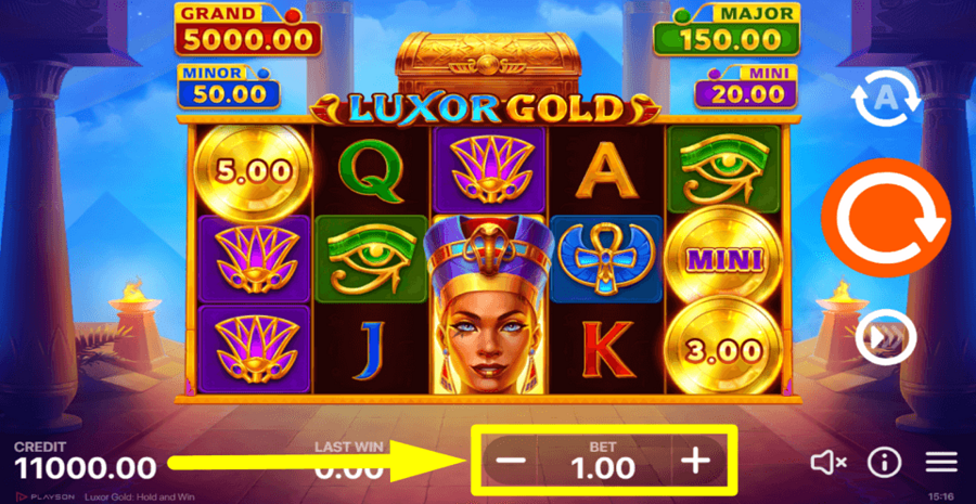 Luxor Gold Hold And Win Bet Value
