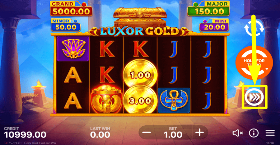 Luxor Gold Hold And Win Turbo Feature