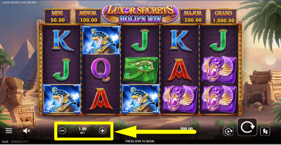 Luxor Secrets Hold N Win Bet Value