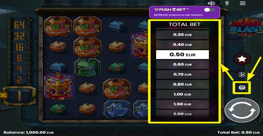 Mad Blast Adjust Bet
