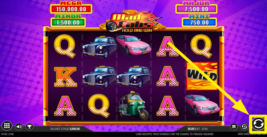 Mad Cabs Hold And Win Spin