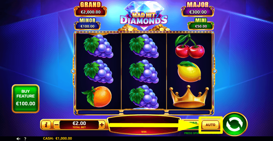 Mad Hit Diamonds Autoplay Feature