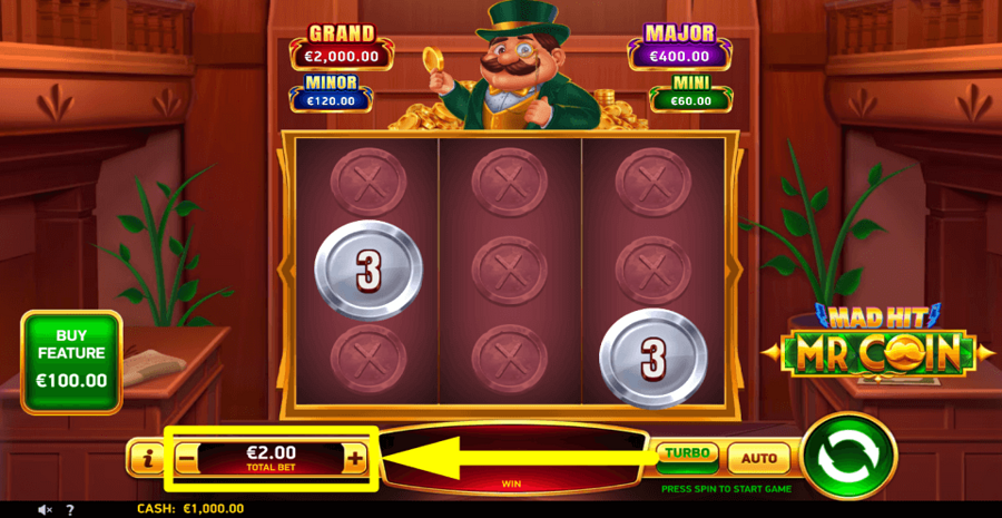 Mad Hit Mr Coin Bet Value