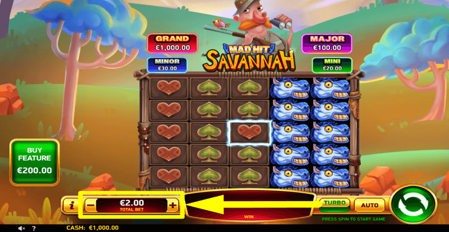 Mad Hit Savannah Bet Value
