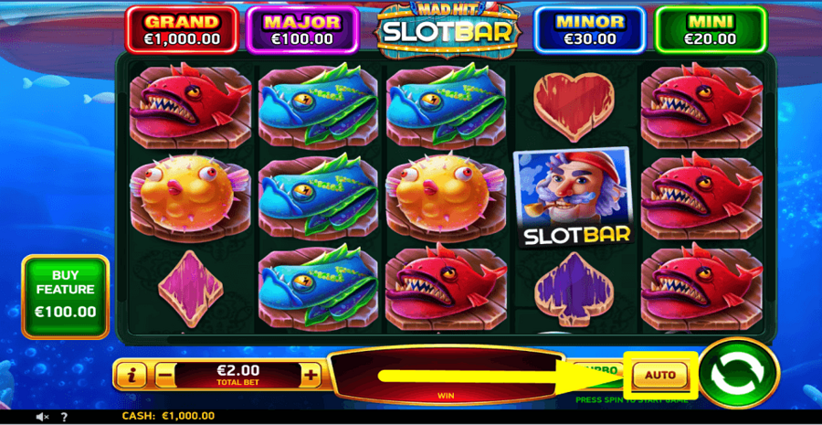 Mad Hit Slotbar Autoplay Feature