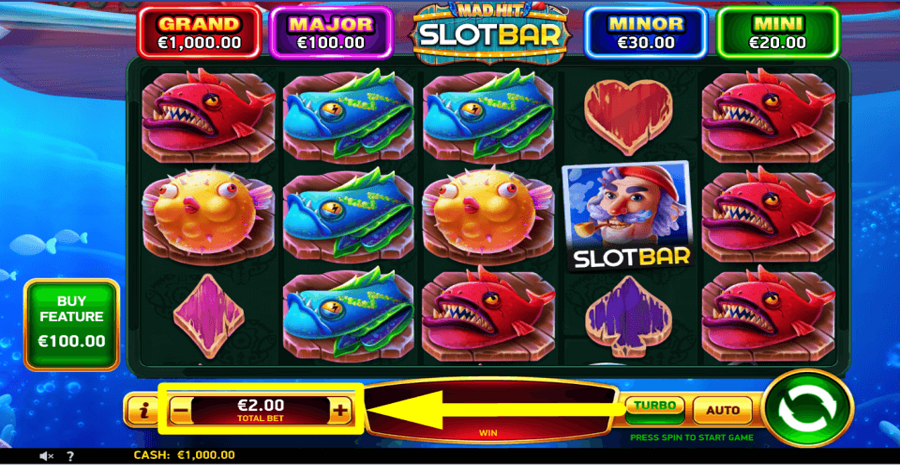 Mad Hit Slotbar Bet Value