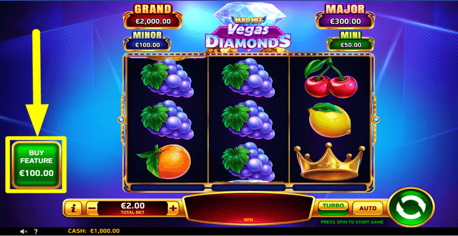 Mad Hit Vegas Diamonds Buy Feature