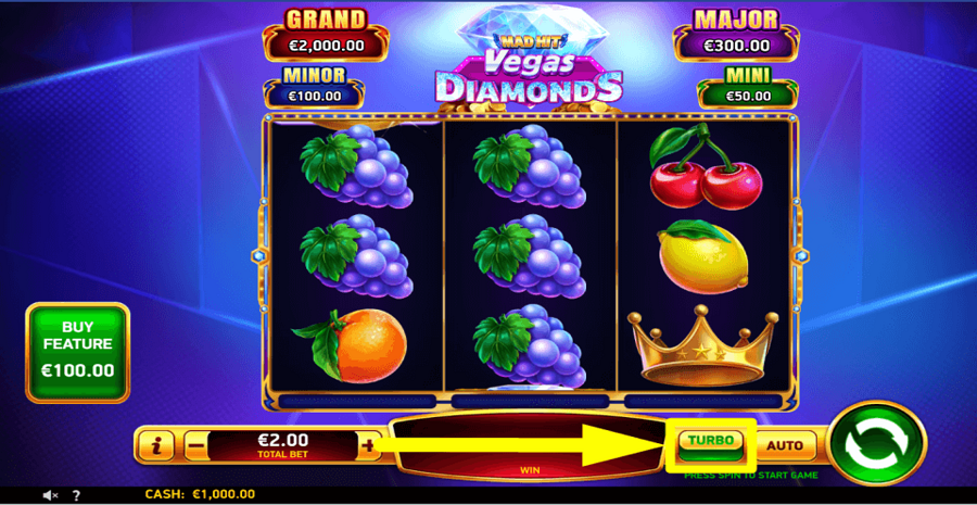 Mad Hit Vegas Diamonds Turbo Feature