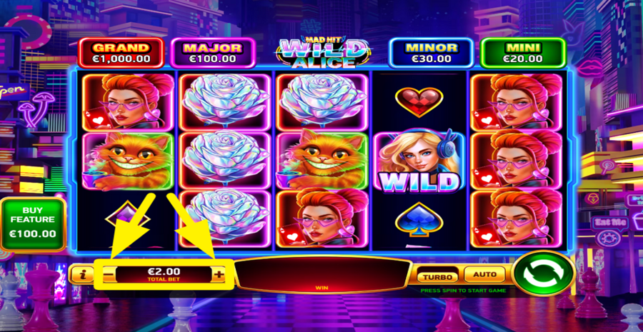 Mad Hit Wild Alice Agjust Bet