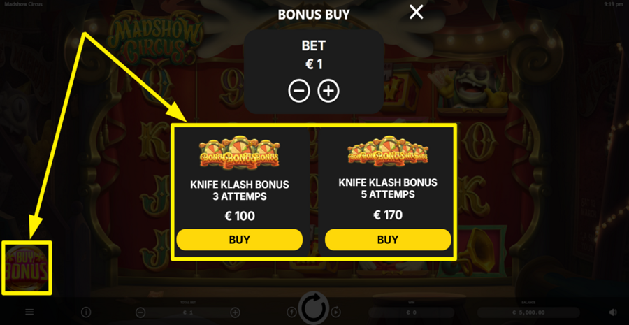 Madshow Circus Buy Bonus