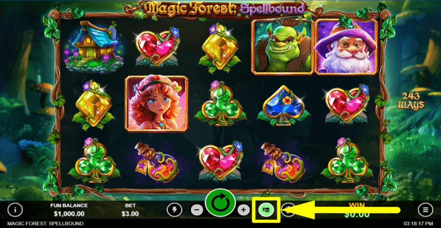 Magic Forest Spellbound Max Bet Button
