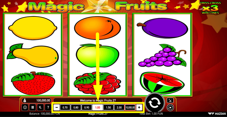 Magic Fruits 27 Bet Value
