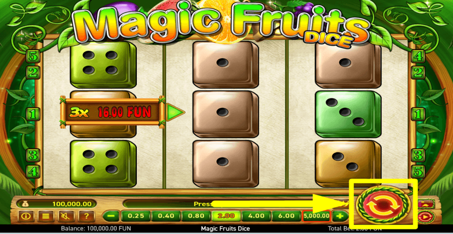 Magic Fruits Dice Spin Button