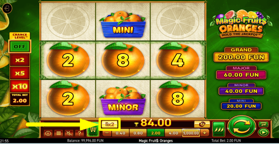 Magic Fruits Oranges Gamble Feature