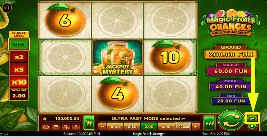 Magic Fruits Oranges Turbo Feature