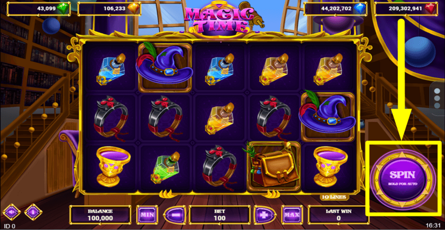 Magic Time Spin Button