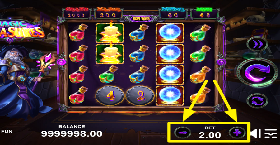 Magic Treasures Adjust Bet