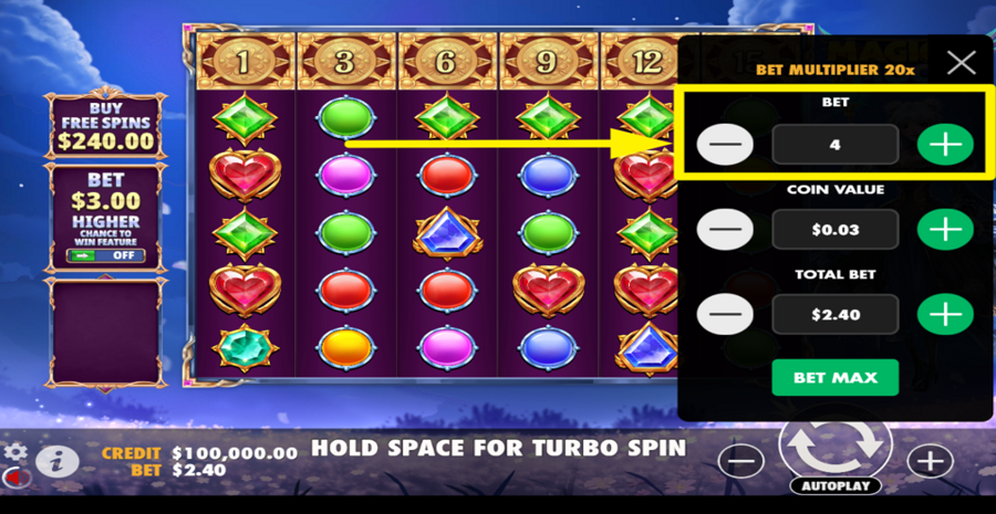 Magical Moon Adjust Bet Level