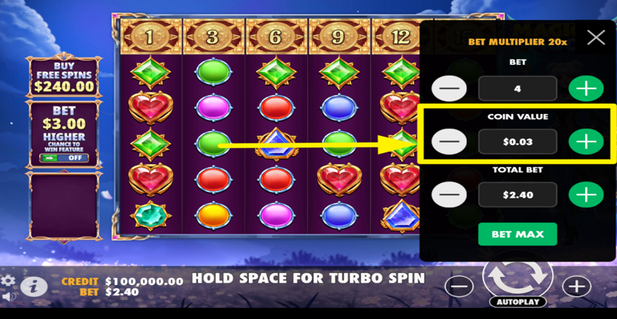 Magical Moon Adjust Coin Value