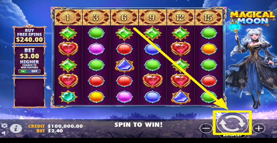 Magical Moon Spin Button