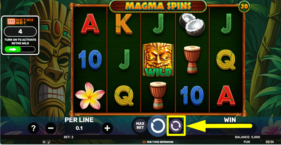 Magma Spins Autoplay Feature