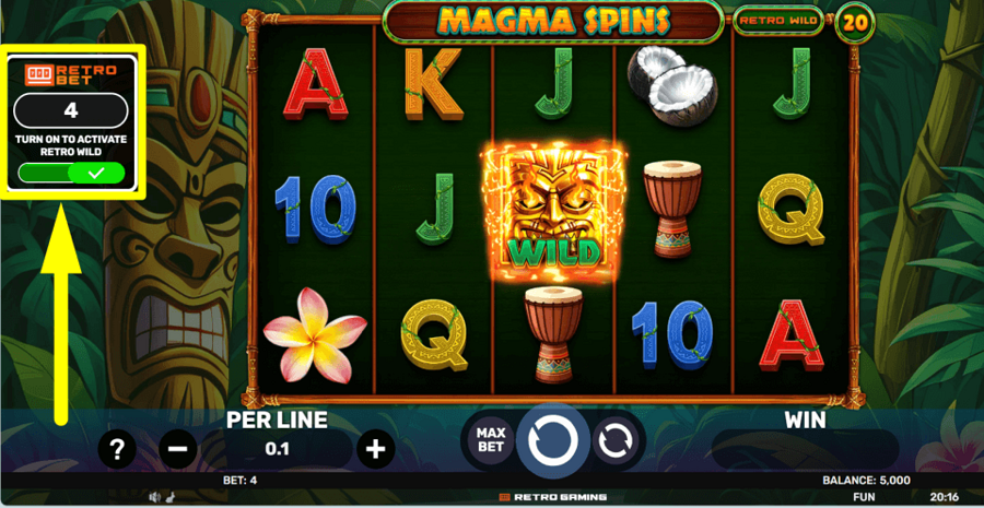 Magma Spins Retro Extreme Feature