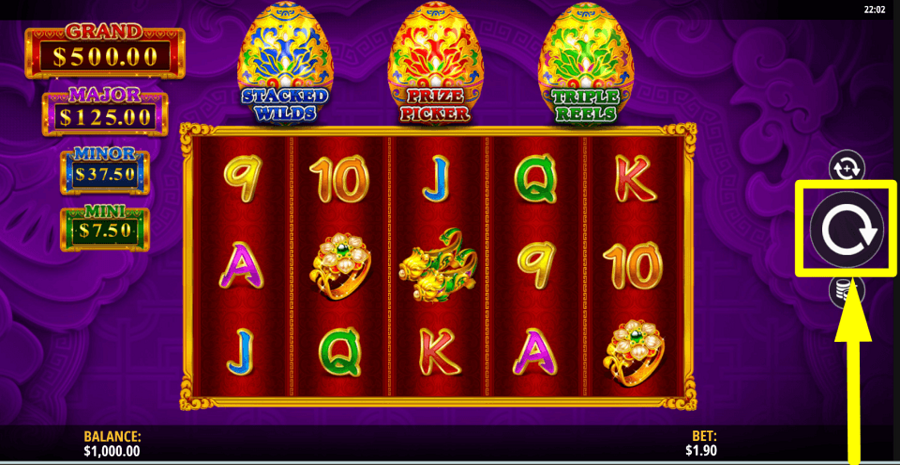 Magnificent Phoenix Spin Button