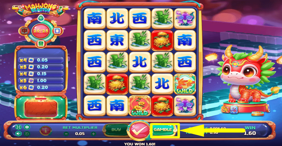 Mahjong Reactor Gamble Feature