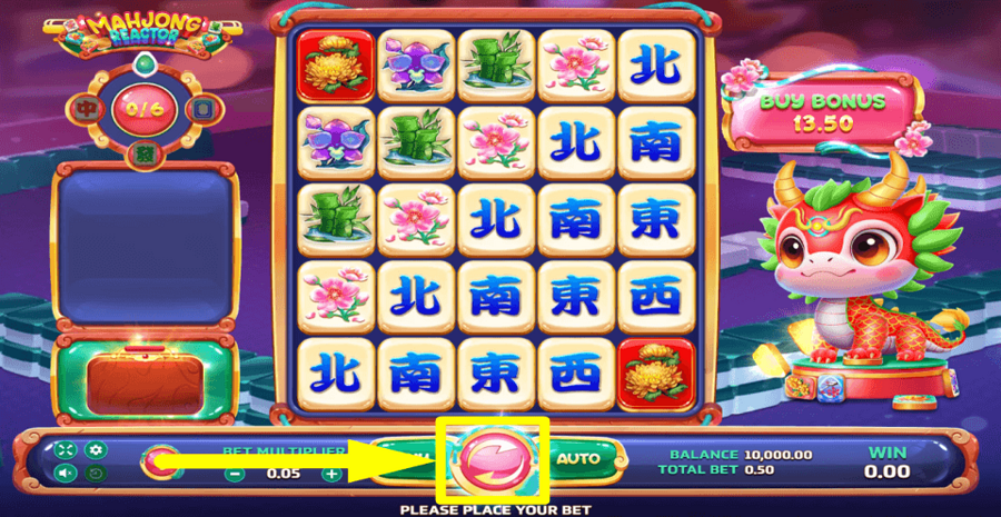Mahjong Reactor Spin Button