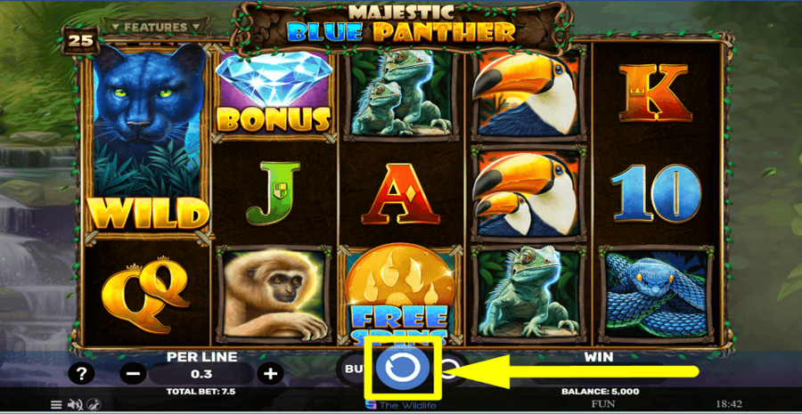 Majestic Blue Panther Spin Button