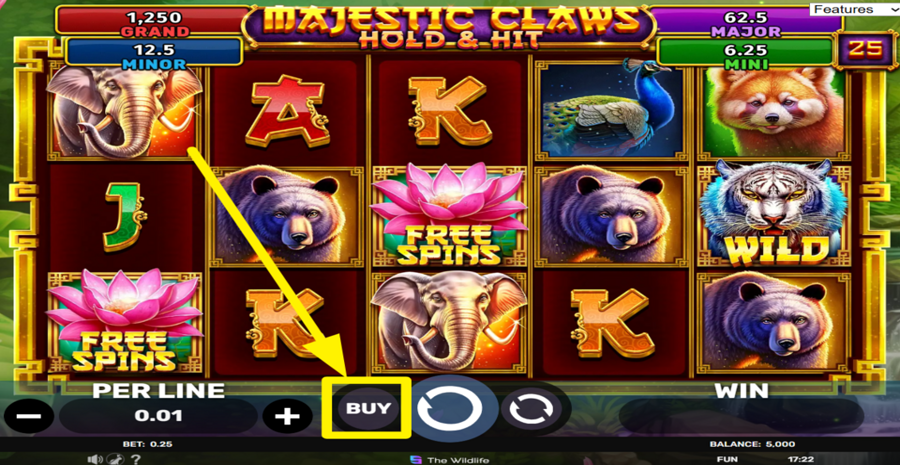 Majestic Claws Hold And Hit Buy Bonus