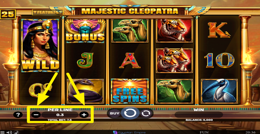 Majestic Cleopatra Adjust Bet