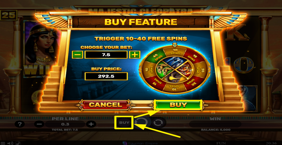 Majestic Cleopatra Buy Bonus