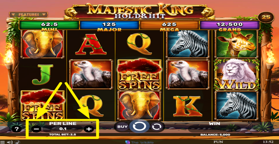 Majestic King Hold And Hit Adjust Bet