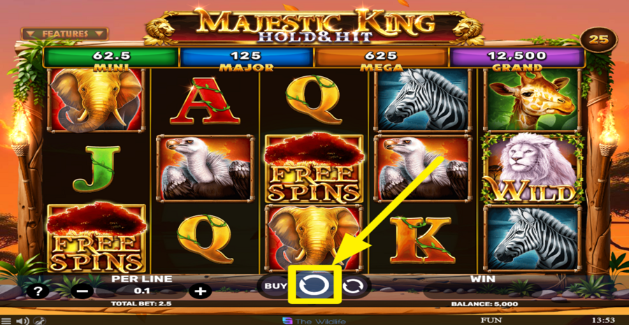 Majestic King Hold And Hit Spin