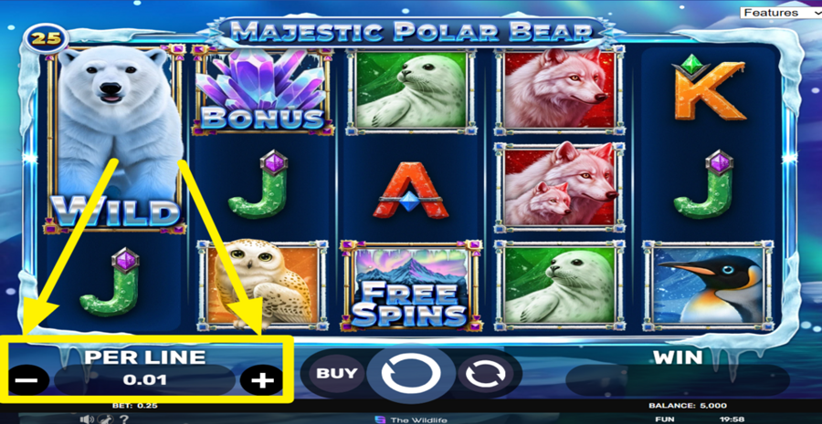 Majestic Polar Bear Adjust Bet
