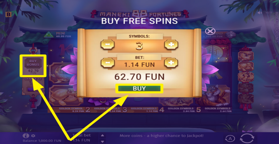 Maneki 88 Fortunes Buy Bonus
