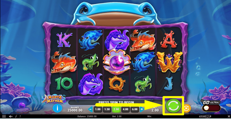 Manta Mayhem Spin Button