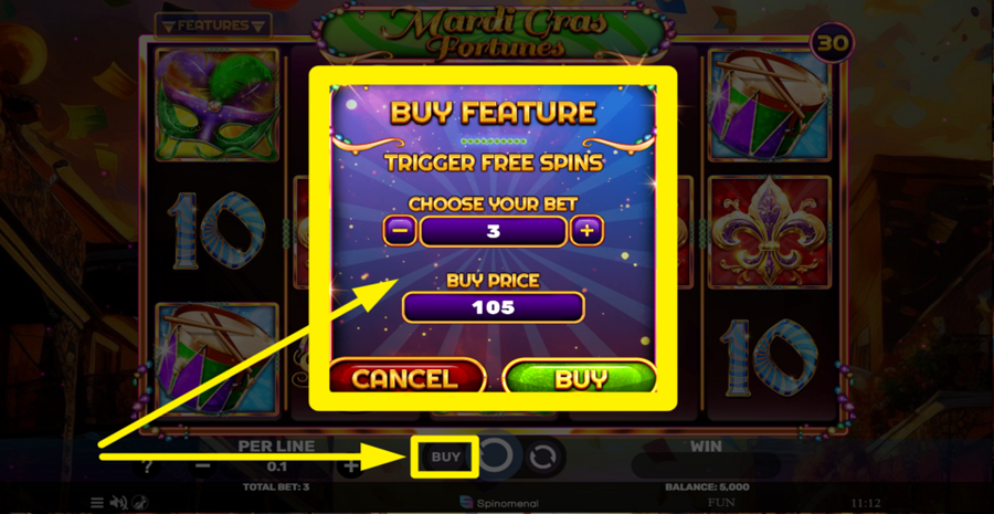 Mardi Gras Fortunes Buy Bonus