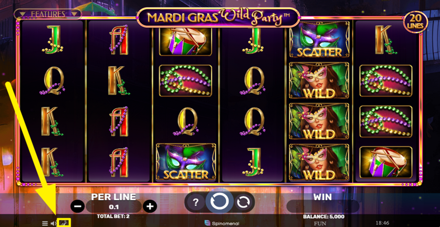 Mardi Gras Wild Party Turbo Feature