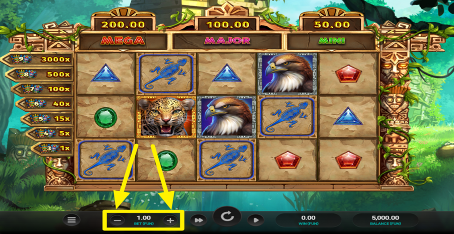 Masked Treasures Adjust Bet