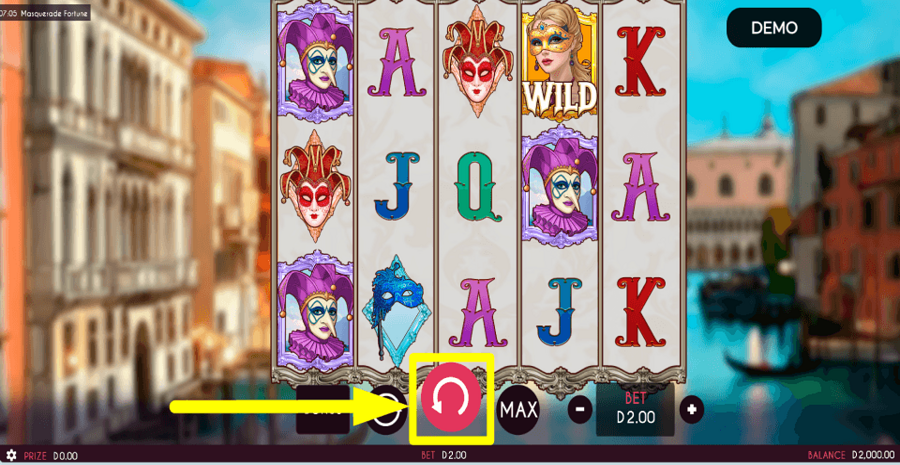Masquerade Fortune Spin Button