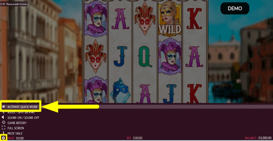 Masquerade Fortune Turbo Feature