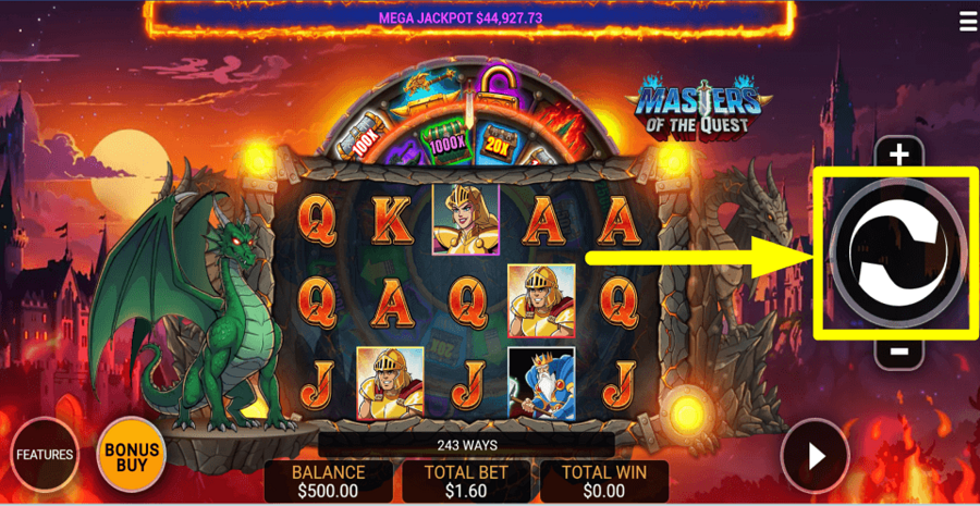Masters Of The Quest Spin Button