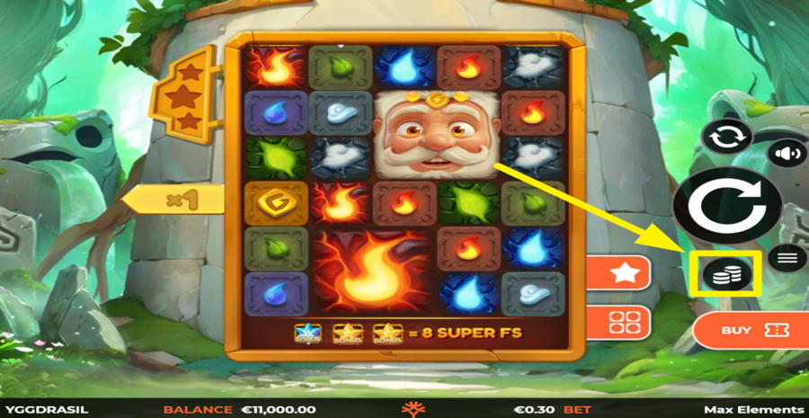 Max Elements Adjust Bet