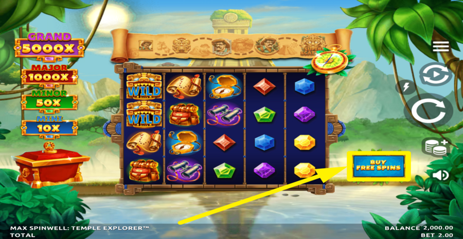 Max Spinwell Temple Explorer Buy Bonus