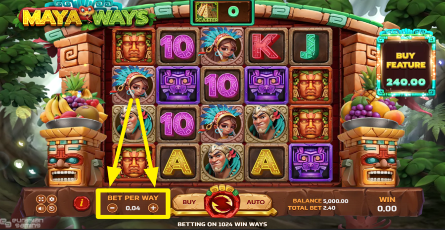 Maya Ways Adjust Bet